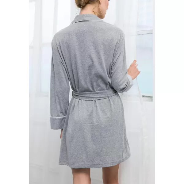 Flygo Women's Lightweight Knit Cotton Blend Robes Spa Hotel Bathrobe
