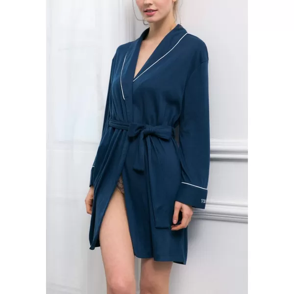 Flygo Women's Lightweight Knit Cotton Blend Robes Spa Hotel Bathrobe