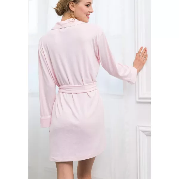Flygo Women's Lightweight Knit Cotton Blend Robes Spa Hotel Bathrobe