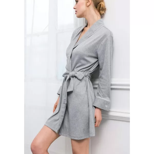 Flygo Women's Lightweight Knit Cotton Blend Robes Spa Hotel Bathrobe