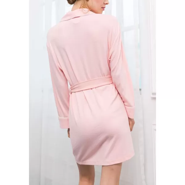 Flygo Women's Lightweight Knit Cotton Blend Robes Spa Hotel Bathrobe