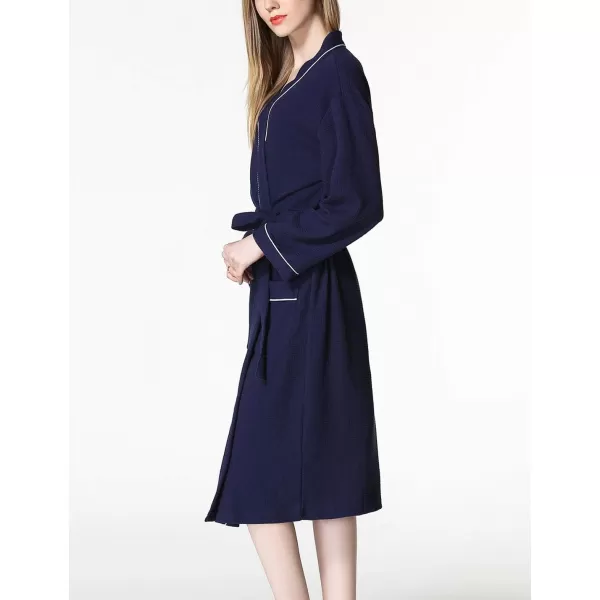 Flygo Women's Lightweight Waffle Wave Cotton Loungewear Hotel Spa Bathrobe