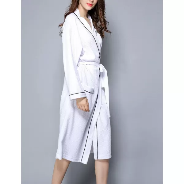 Flygo Women's Lightweight Waffle Wave Cotton Loungewear Hotel Spa Bathrobe