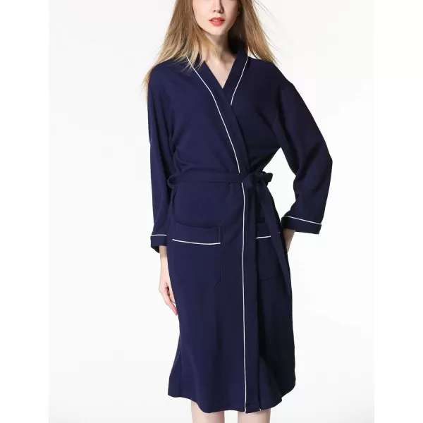 Flygo Women's Lightweight Waffle Wave Cotton Loungewear Hotel Spa Bathrobe