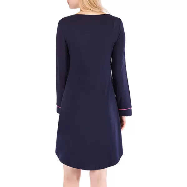 Flygo Womens Modal Nightgown Long Sleeve Scoopneck Sleepshirt