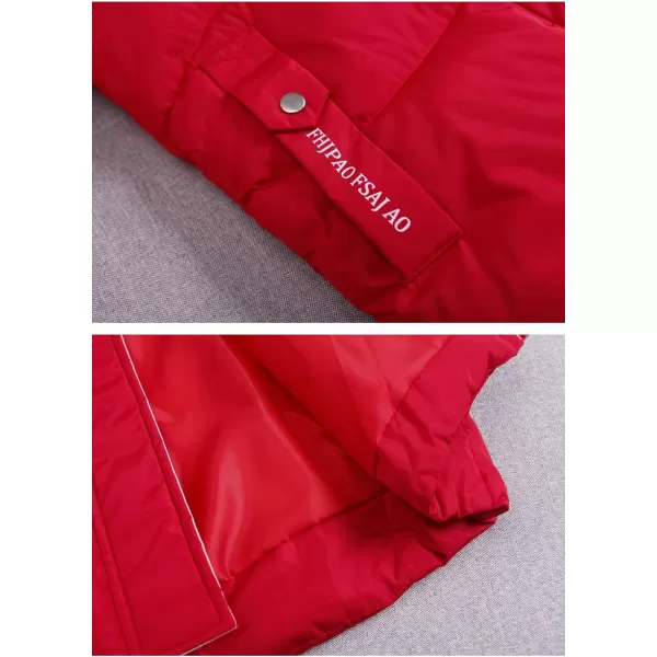 Flygo Women's Puffer Parka Jacket Thickened Hooded Long Quilted Insulated Warm Coat