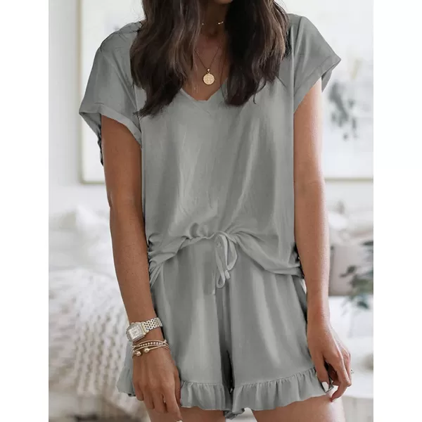 Flygo Women's Shorts Pajama Set Short Sleeve 2 Pieces Pajamas Sleepwear Nightwear Pjs