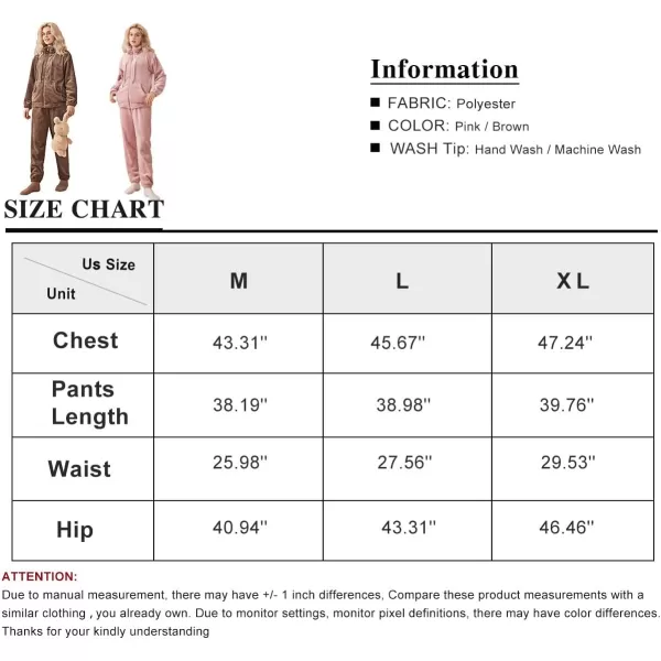 Flygo Womens Winter Fluffy Flannel Zip-up Pajamas Set Fleece Long Sleeve Plush Sleepwear Loungewear