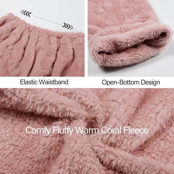 Flygo Women's Winter Fluffy Pajamas Set Fleece Button Tops and Pants Plush Loungewear Sleepwear