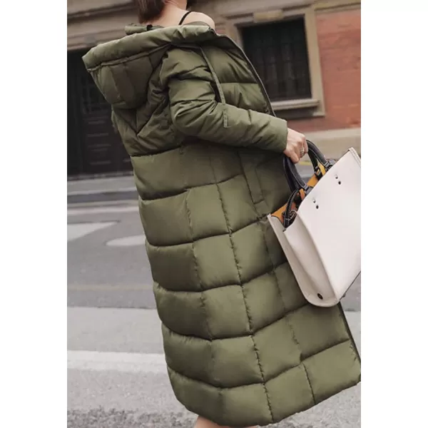 Flygo Womens Winter Warm Faux Fur Hooded Collar Down Coat Qulited Puffer Jacket
