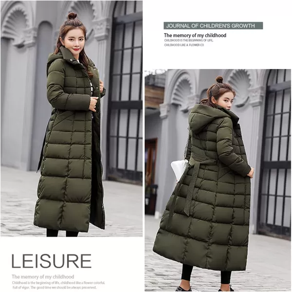 Flygo Womens Winter Warm Faux Fur Hooded Collar Down Coat Qulited Puffer Jacket