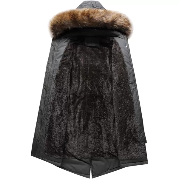 Flygo Womens Winter Warm Faux Fur Lined Hooded Parka Long Coat Jacket