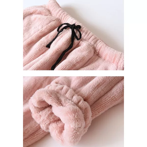 Flygo Women's Winter Warm Flannel Fleece Lounge Sleepwear Pajama Pants with Drawstring