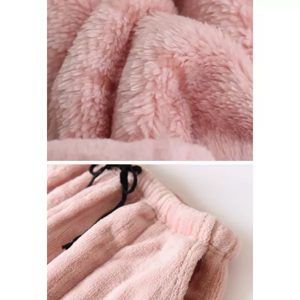 Flygo Women's Winter Warm Flannel Fleece Lounge Sleepwear Pajama Pants with Drawstring
