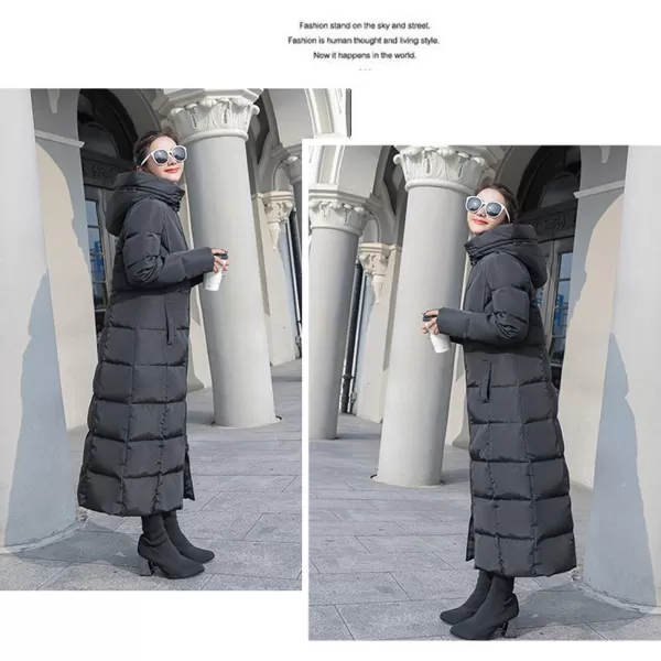 Flygo Womens Winter Warm Long Down Jacket Coat Outwear with Hood