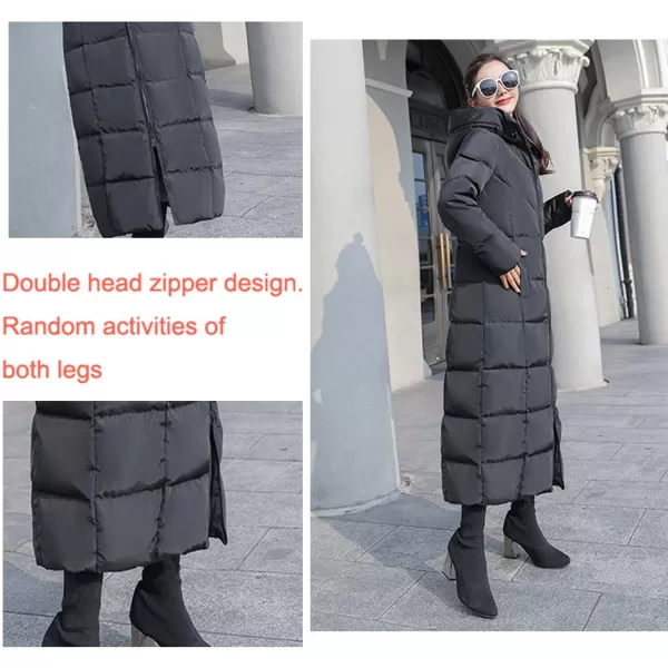 Flygo Womens Winter Warm Long Down Jacket Coat Outwear with Hood
