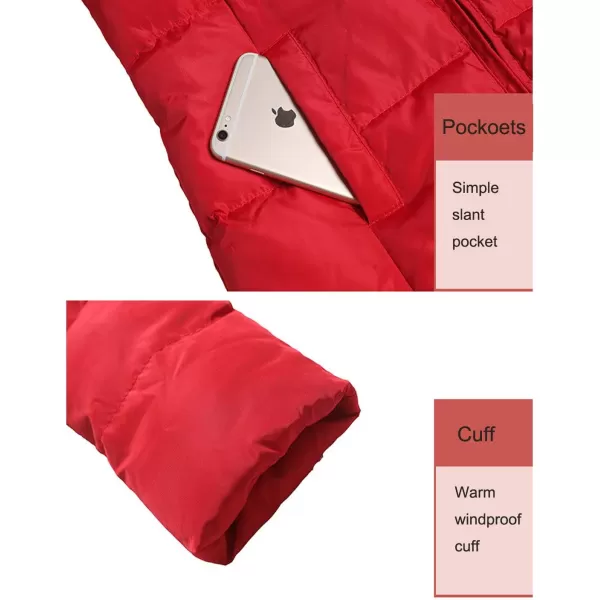 Flygo Womens Winter Warm Long Down Jacket Coat Outwear with Hood