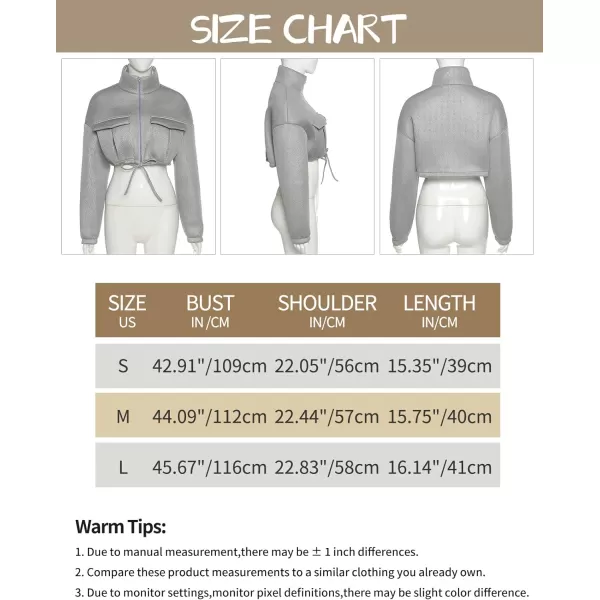 Flygo Womens Zip Up Cropped Jacket Stand Collar Long Sleeve Lightweight Short Bomber Jackets Coat