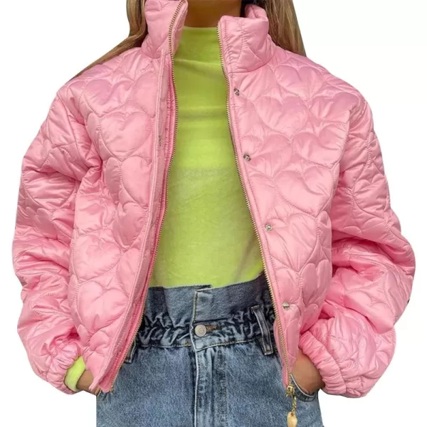 Flygo Cropped Puffer Jacket Womens Lightweight Zip Up Quilted Jackets Short Padded Winter Coat