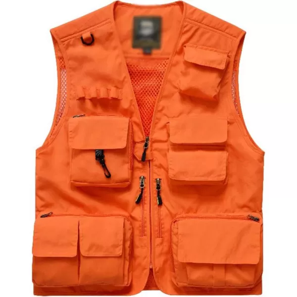 Flygo Men's Casual Outdoor Work Safari Fishing Travel Photo Cargo Vest Jacket Multi Pockets
