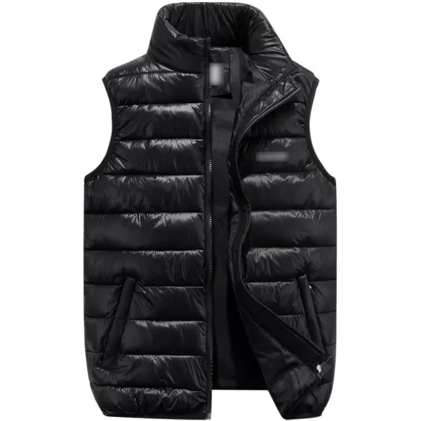 Flygo Men's Casual Stand Collar Lightweight Down Cotton Puffer Vest Outdoor Sleeveless Jacket