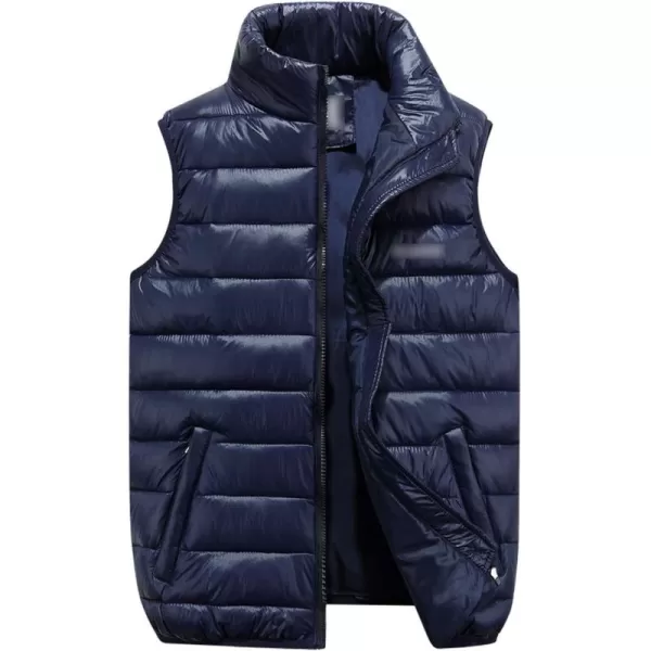 Flygo Men's Casual Stand Collar Lightweight Down Cotton Puffer Vest Outdoor Sleeveless Jacket
