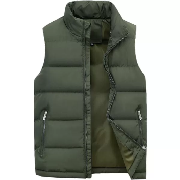 Flygo Men's Casual Winter Warm Outdoor Padded Puffer Vest Quilted Coat Jacket