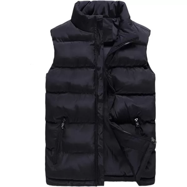 Flygo Men's Casual Winter Warm Outdoor Padded Puffer Vest Quilted Coat Jacket