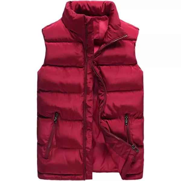 Flygo Men's Casual Winter Warm Outdoor Padded Puffer Vest Quilted Coat Jacket