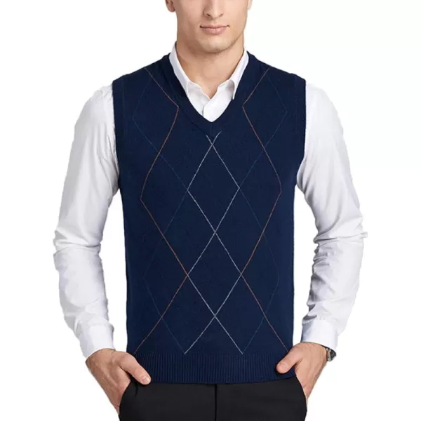 Flygo Men's Classic Pullover Argyle Vest Sweater