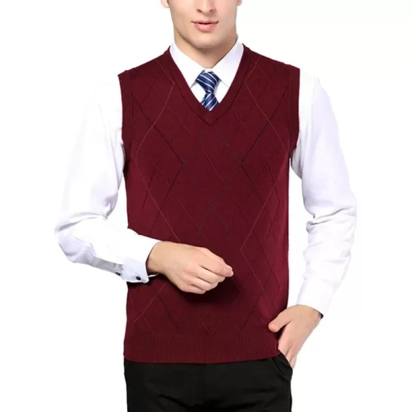 Flygo Men's Classic Pullover Argyle Vest Sweater