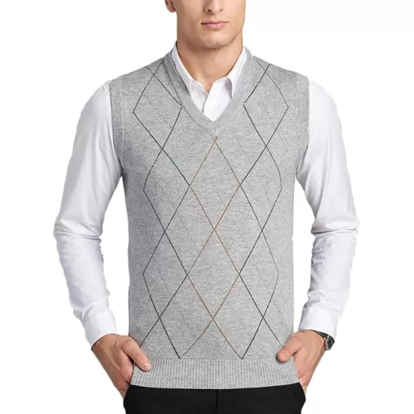 Flygo Men's Classic Pullover Argyle Vest Sweater