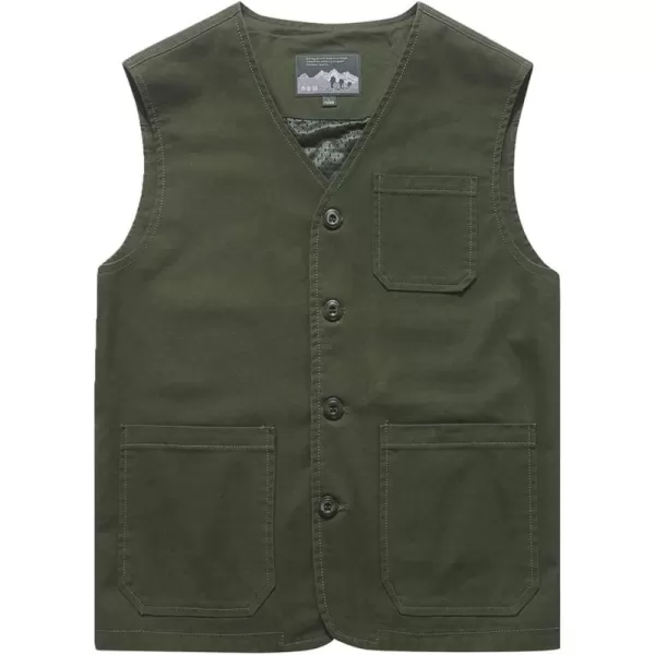 Flygo Mens Cotton Canvas Work Travel Vest Sleeveless Jacket