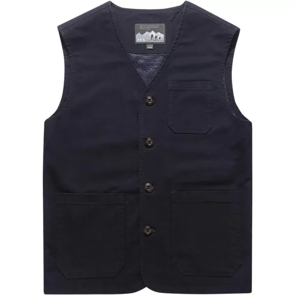 Flygo Mens Cotton Canvas Work Travel Vest Sleeveless Jacket