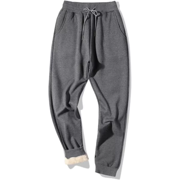 Flygo Men's Fleece Pants Sherpa Lined Sweatpants Active Running Jogger Pants