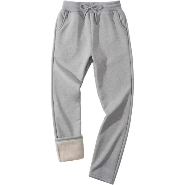 Flygo Men's Fleece Pants Sherpa Lined Sweatpants Active Running Jogger Pants