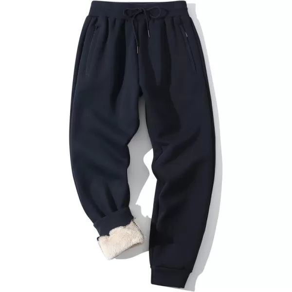 Flygo Men's Fleece Pants Winter Active Joggers Sweatpants Thermal Sherpa Lined Pants