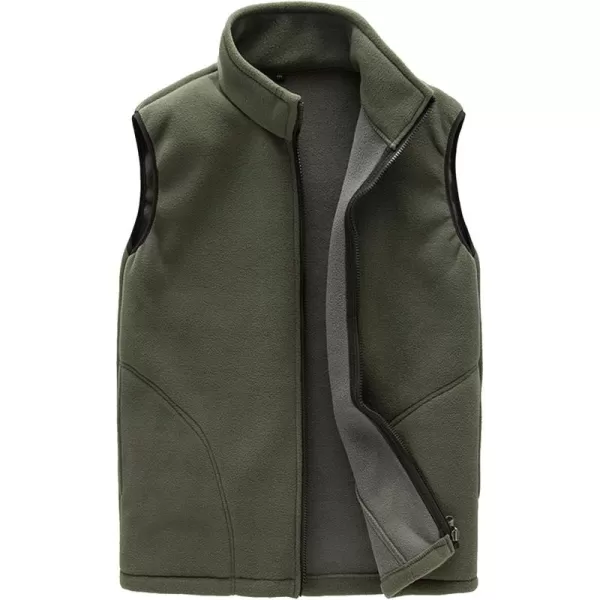 Flygo Men's Full Zip Up Soft Lightweight Utility Outdoor Mountain Fleece Vest