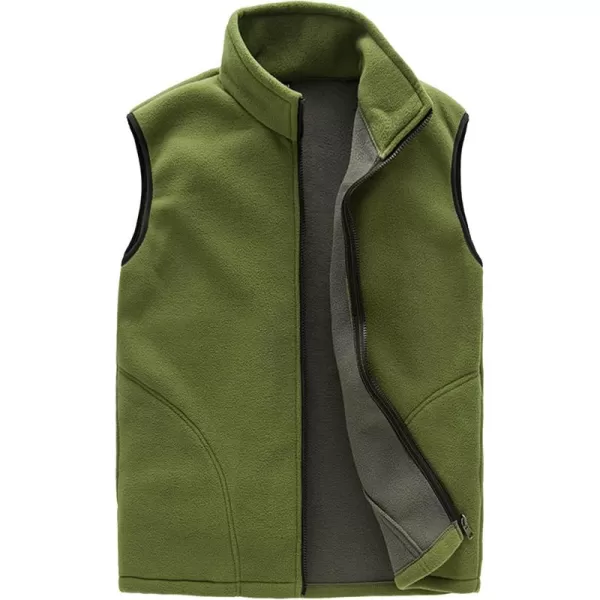 Flygo Men's Full Zip Up Soft Lightweight Utility Outdoor Mountain Fleece Vest