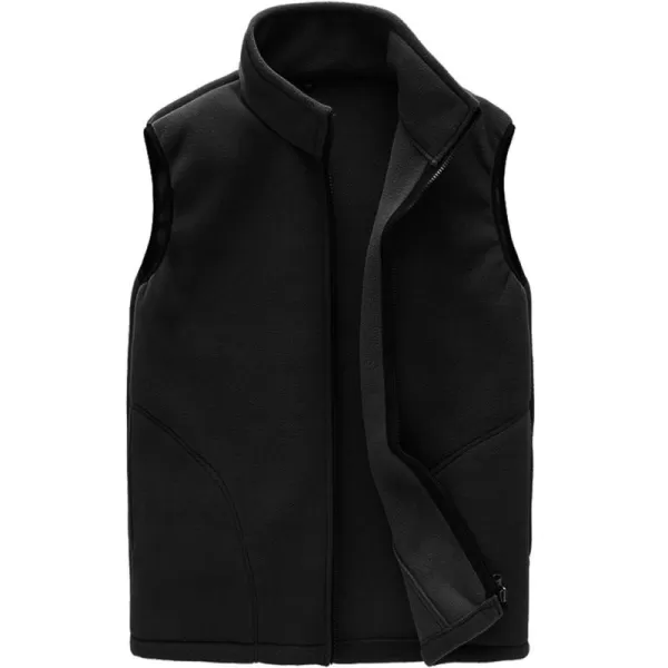Flygo Men's Full Zip Up Soft Lightweight Utility Outdoor Mountain Fleece Vest