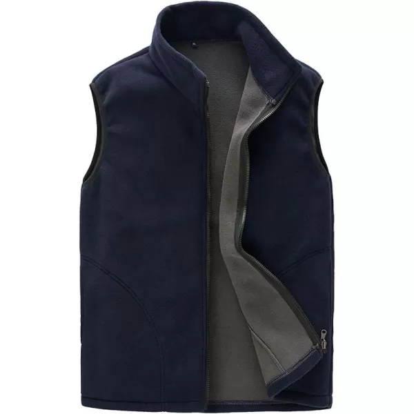 Flygo Men's Full Zip Up Soft Lightweight Utility Outdoor Mountain Fleece Vest