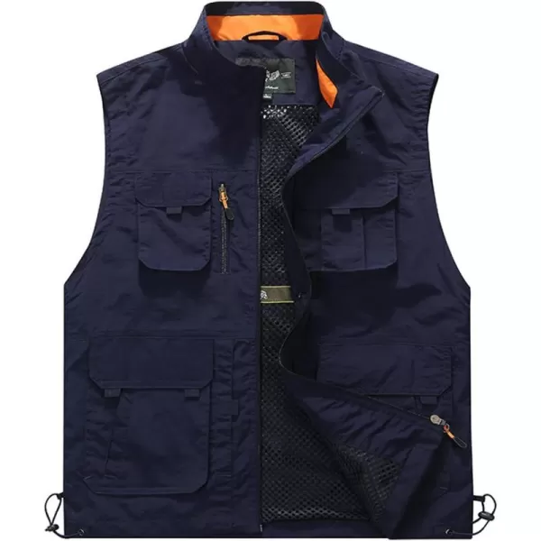 Flygo Men's Leisure Travel Softshell Vest Outdoor Full Zipper Outerwear Vest Lightweight Quick Dry