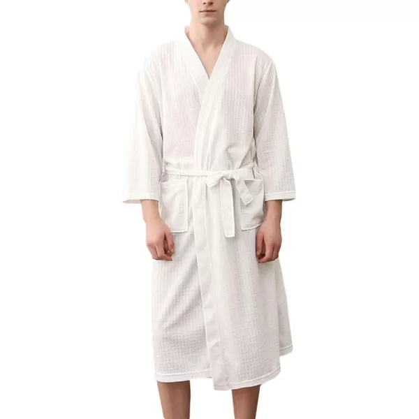 Flygo Mens Lightweight Waffle Weave Bathrobes Sleepwear