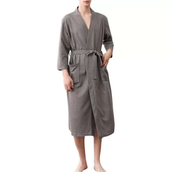 Flygo Mens Lightweight Waffle Weave Bathrobes Sleepwear