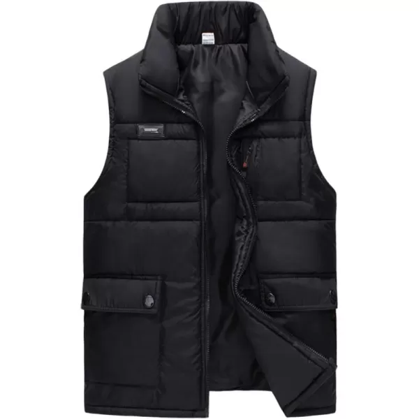 Flygo Men's Lightweight Warm Quilted Cotton Padded Puffer Down Vest Waistcoat Jacket with Pockets