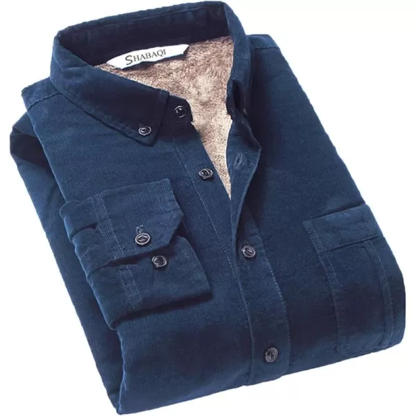 Flygo Men's Long Sleeve Warm Fleece Sherpa Lined Flannel Corduroy Shirt Jacket