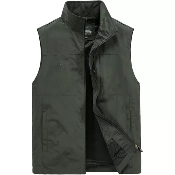 Flygo Mens Outdoor Lightweight Travel Work Fishing Vest Jacket Outerwear