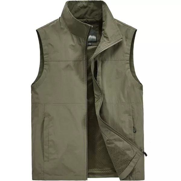 Flygo Mens Outdoor Lightweight Travel Work Fishing Vest Jacket Outerwear