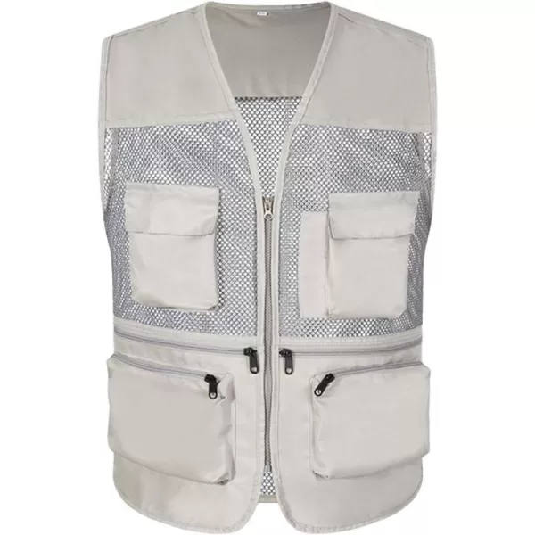 Flygo Men's Outdoor Summer Work Travel Safari Fishing Photo Vest With Pockets
