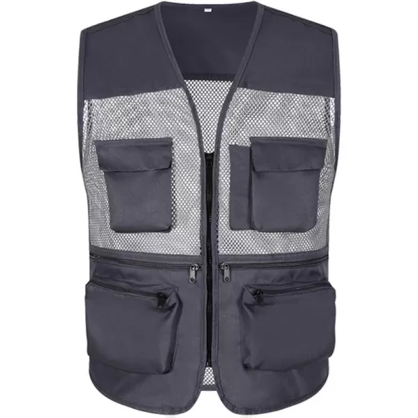Flygo Men's Outdoor Summer Work Travel Safari Fishing Photo Vest With Pockets